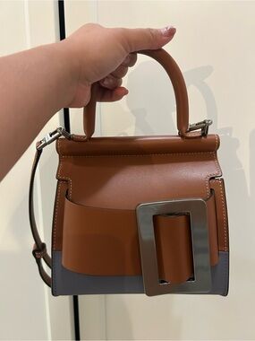 BOYY Two-Tone Leather Top-Handle Satchel in Tan and Gray